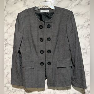 TAHARI ASL Womens 100% WOOL Button Accent Knit Jacket size 14